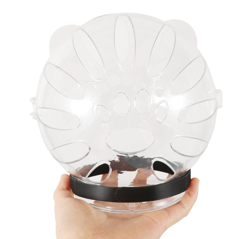 Breathable cat bladder helmet made of ABS. Large, round-shaped head protection with leg protection for cats after surgery. Wear-resistant and transparent.