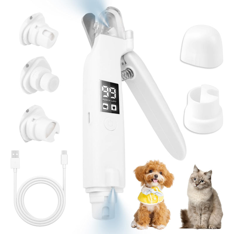 2 in 1 Electric Nail File Dogs, Dog Nails Clippers with Light, Nail Grinder Puppy Dogs, Rechargeable Quiet Electric Cat Claw Grinder with Safety Guard and LED Screen for Kitten Puppy Dog and Cat - PawsPlanet Australia