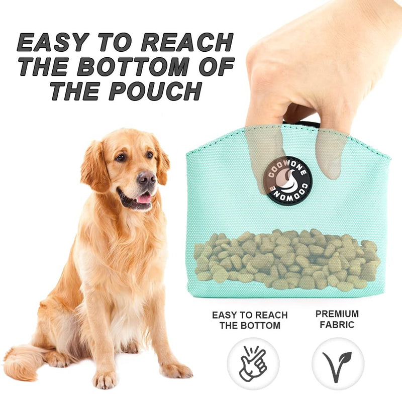 COOWONE Dog Treat Pouch Magnetic Closure Small Dog Training Treat Pouch Pocket Sized Small Dog Treat Pouch with Clip (mint green) mint green