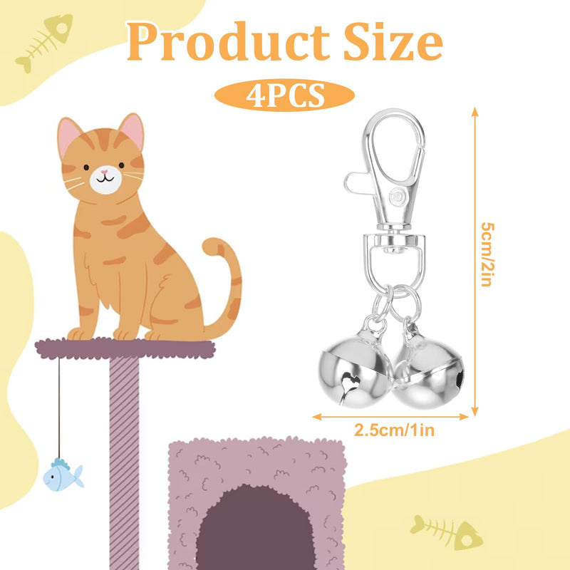 4 Pcs Mini Dog Collar Bells, Cat Bell, Silver Pet Pendant Accessories for Training, Loud Charms for Dogs and Cats - PawsPlanet Australia