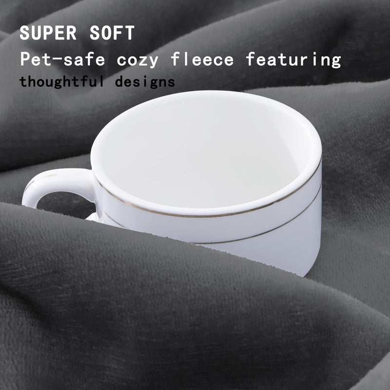 Smiry Waterproof Dog Bed Blanket, Leakproof Pet Throw Blanket for Bed Couch Sofa, Reversible Sherpa Fleece Furniture Protector Cover for Small Medium Large Dogs Cats (Dark Grey, 40x57 inches) Dark Grey - PawsPlanet Australia