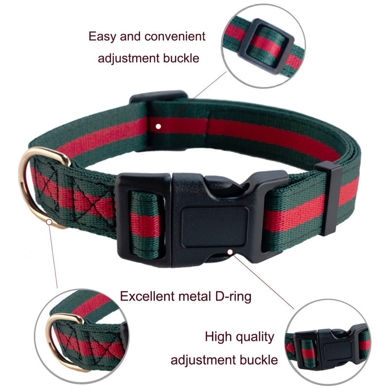 Premium and Stylish Dog Collar Harness and Leash,Soft Comfortable?Chest Adjustable Pet Harness,Luxury Fashion Dog Harness Leashes Set Gift for Medium Dogs M green+red - PawsPlanet Australia