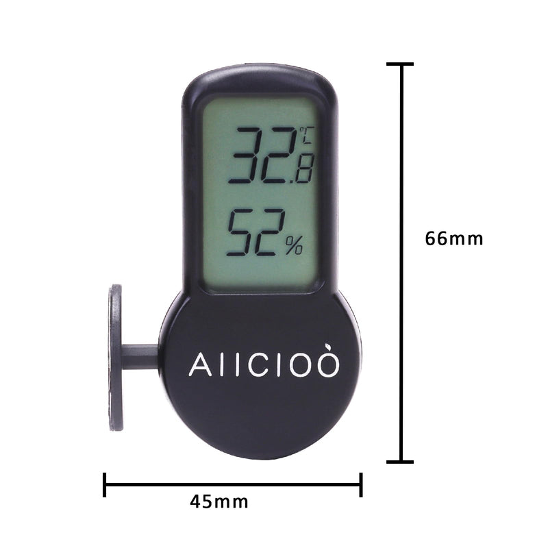 Aiicioo Reptile Thermometer and Humidity Gauge for Reptile Heat Pad- Digital Terrarium Thermometer Hygrometer for Reptile Tank Temperature Gauge for Turtle Tortoise Lizard Snake Frog Tank Accessories Single