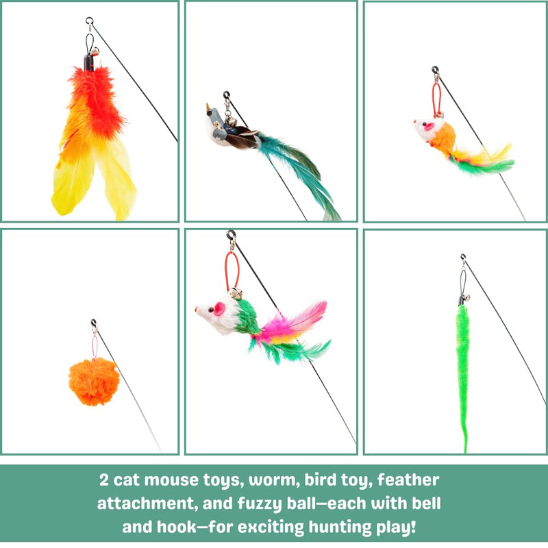 Cat Wand Toys for Indoor Cats Cat Toys for Bored Indoor Adult Cats Feather Toy Suction Cup Cat Toy Cat Bird Toy Interactive Bird Simulation Cat Floor Suction Cup Cat Toy for Indoor Cats Main Cat Toy - PawsPlanet Australia