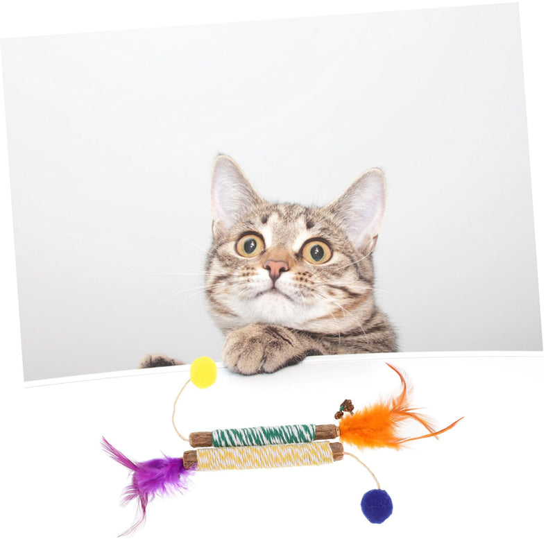 Kichvoe 2 pcs Cat Toy Silver Wine Chew Toy made from Actinidia Polygama for Indoor Cats, Chew Toy for Dental Care, Small Indoor