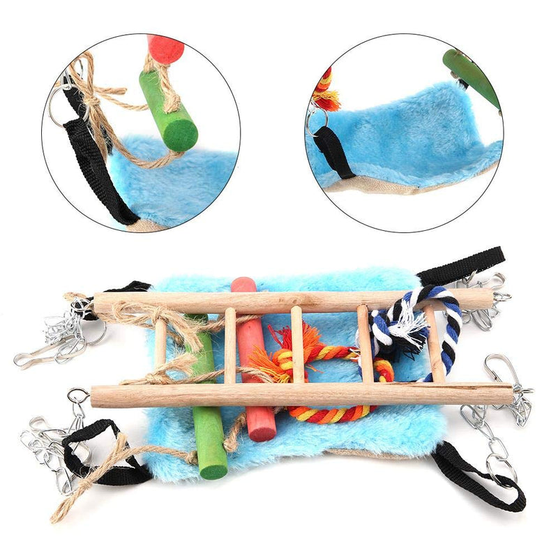Pet Climbing Rope Net, Bird Climbing Rope Ladder Small Animal Ferret Parrot Rat Bird Swing Rope Hanging Net Cage Pets Swing Bed Toy for Birds Rats Hamster Small Animal Habitat Decor - PawsPlanet Australia