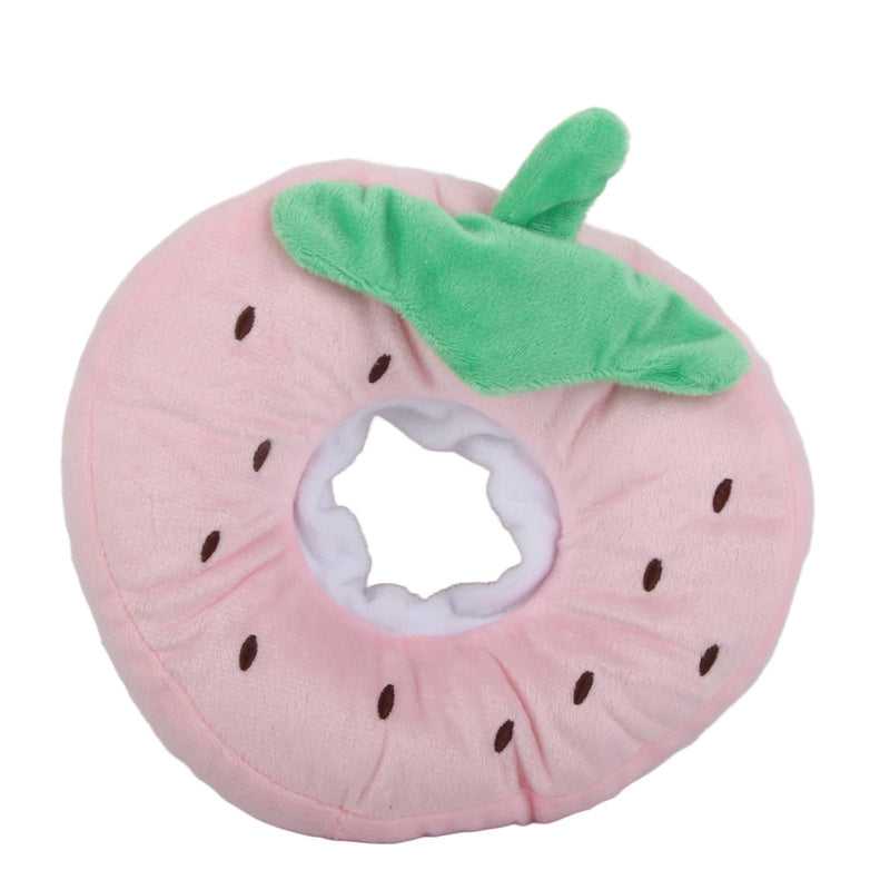 Cosiki Cat Cone Collar, Sweet Fruit, Prevents Licking for Post-Surgery Recovery, Kitty Pets, Plush, Pink