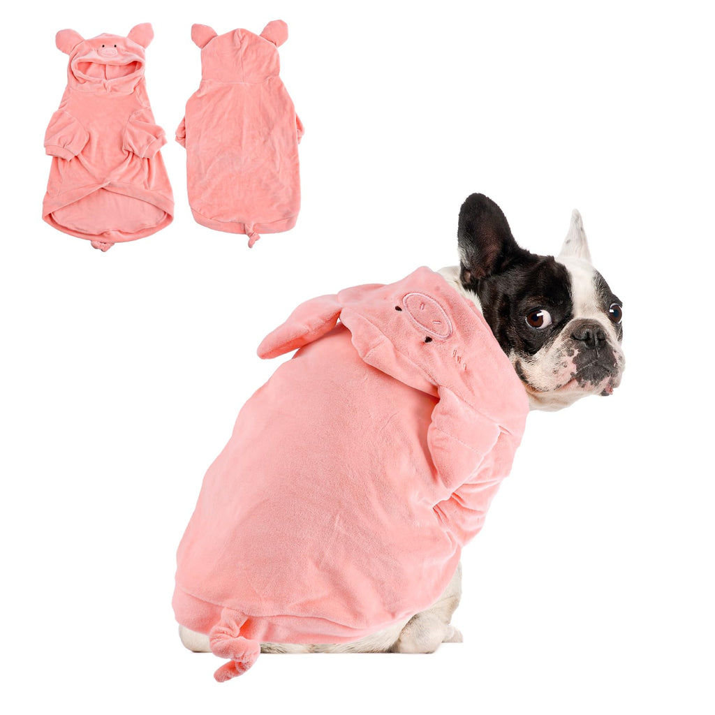 NACOCO Halloween Pig Dog Costume - Pet Christmas New Year Hoodie Warm Party Coat Outfit for Small and Medium Cat Dog Clothes(L) Large