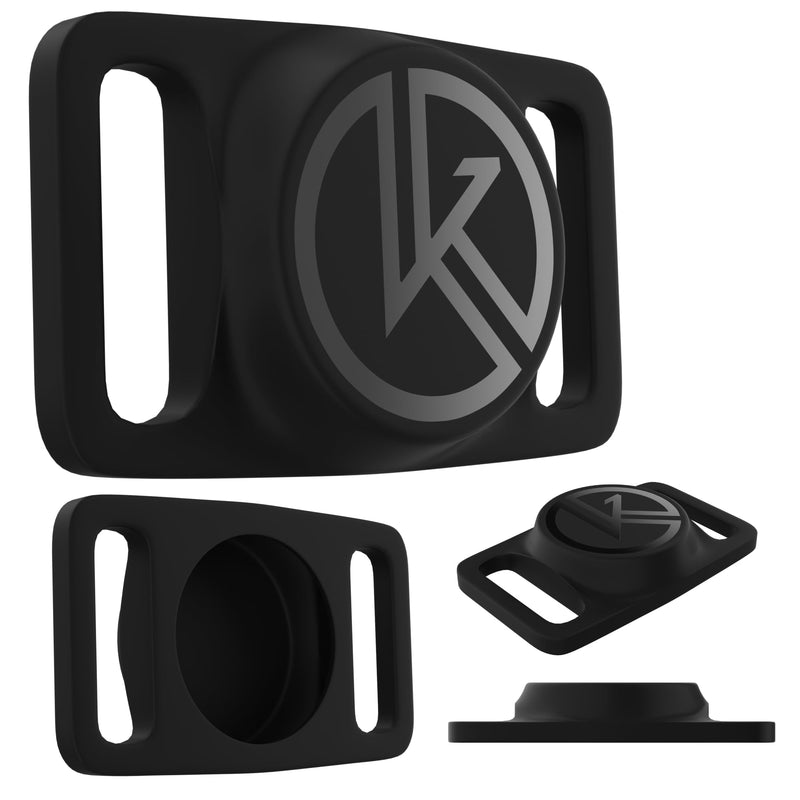 Tile Sticker Dog Collar Holder (2022): Extra-Durable, Lightweight, and Protective Tracking Case - Track Your Pet Using Android or Samsung Smart Phone - for Dogs and Puppies by Kitty Kompass (Black) Black - PawsPlanet Australia