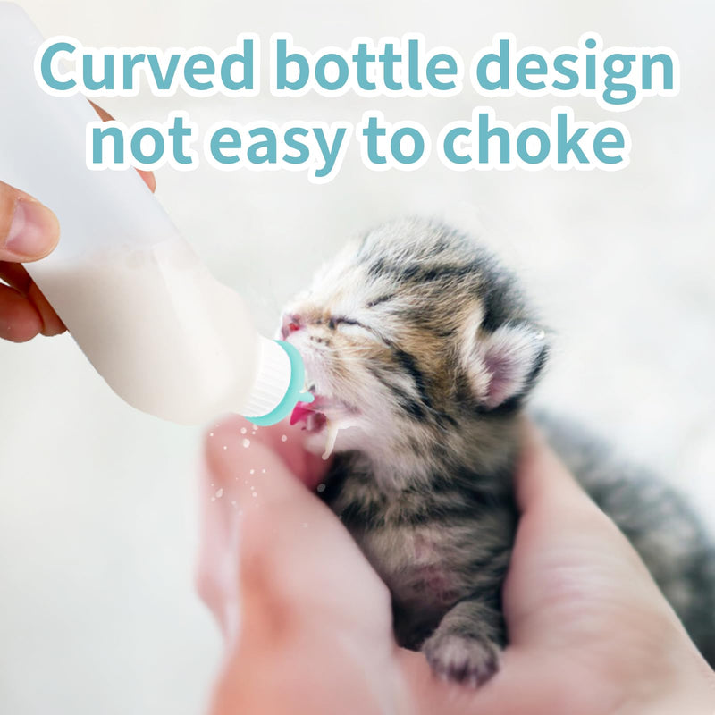 5Pack Kitten Bottle for Nursing Puppy Milk Kitten Bottles Feeding Kit Silicone Nipple for Newborn Pets Kittens, Puppy,Squirrel (Green) - PawsPlanet Australia