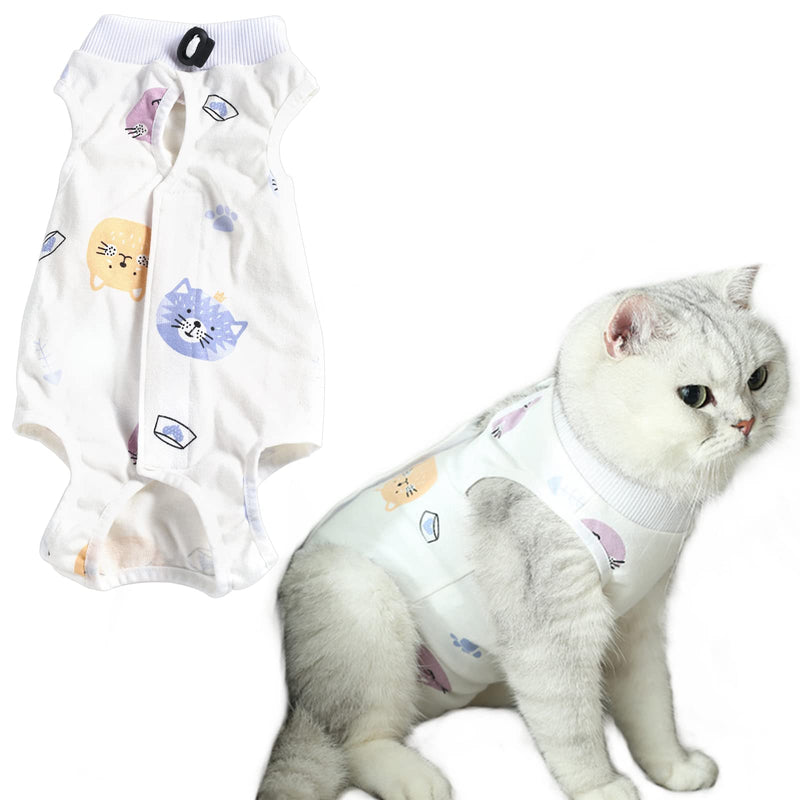 Pet Recovery Suit, 1 PCS Cat Surgical Recovery Suit Breathable E-Collar Alternative for Cats and Dogs, Chest Girth 14.96-18.11" L