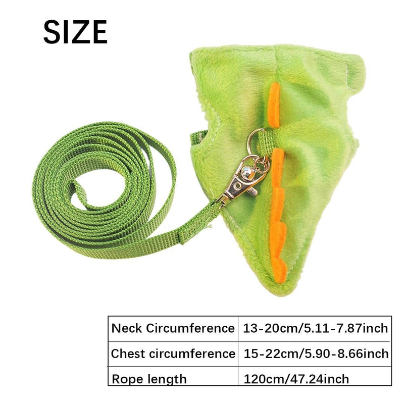 1 Pack Dinosaur Shaped Ferret Harness and Leash Set Hedgehog Hamster Leash Guinea Pig Harness Adjustable Hamster Clothes Outfits Hedgehog Accessories Green - PawsPlanet Australia