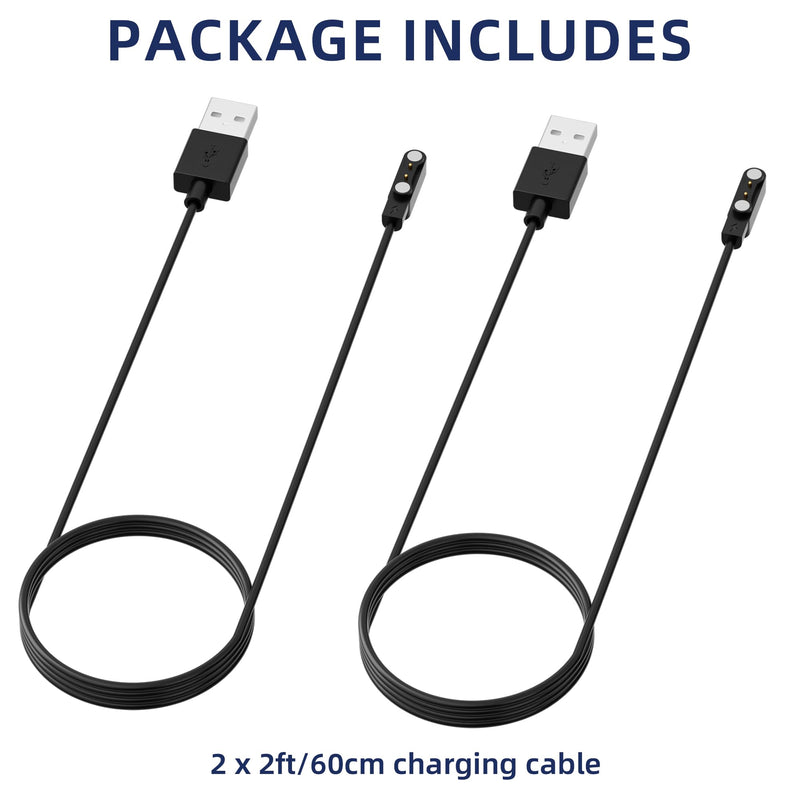 2-Pack Charger Replacement for FAFAFROG Dog Bark Collar, Magnetic Charging Cable, Black - PawsPlanet Australia