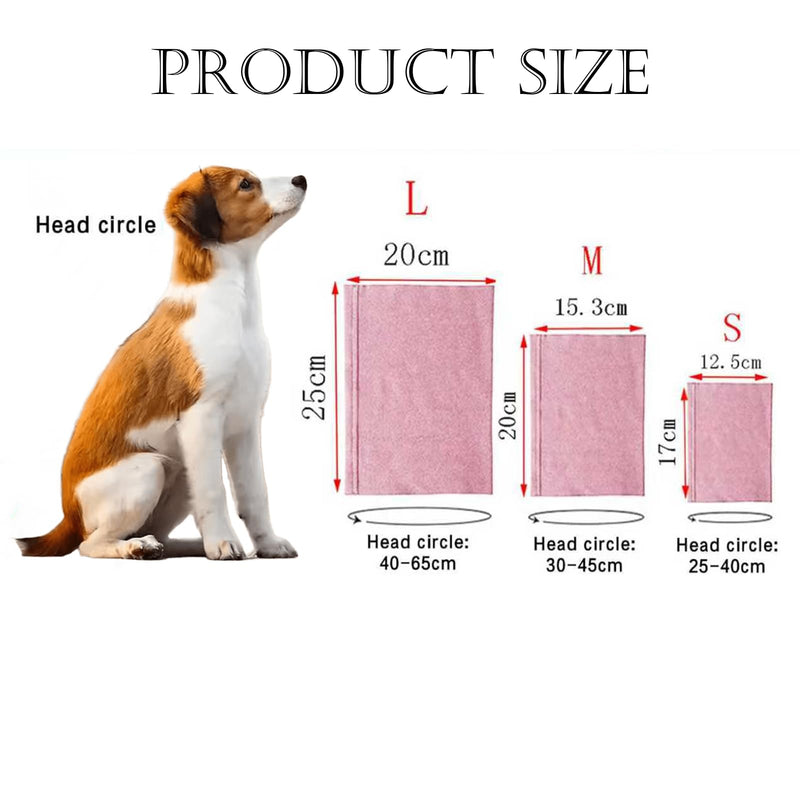 Dog Ear Protection Cover, Dog Ear Cover for Anxiety Relief, Adjustable Cat Ear Scarf, Dogs Ear Defenders, Neck and Ears Warmer for Bathing Drying, Grooming & Noise Reduction(Purple, M) Purple
