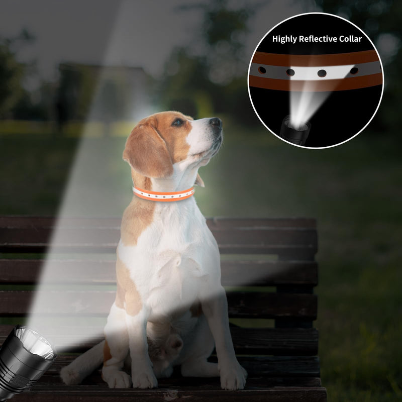 PaiPaitek Shock Collar Replacement Strap for Most of Training Collar, 3/4 Inch Dog Collar Replacement for Wireless Fence and Bark, Adjustable Reflective TPU Collar Strap - 2 Pack TPU Reflective Red and Orange - PawsPlanet Australia