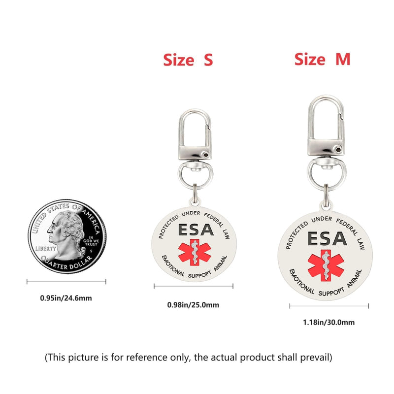 Emotional Support Dog Patches 2 pcs, ESA ID Tag Easily Attach to Dog Collar, Harness (Red Large) Red Esa (Patch & Tag) - PawsPlanet Australia
