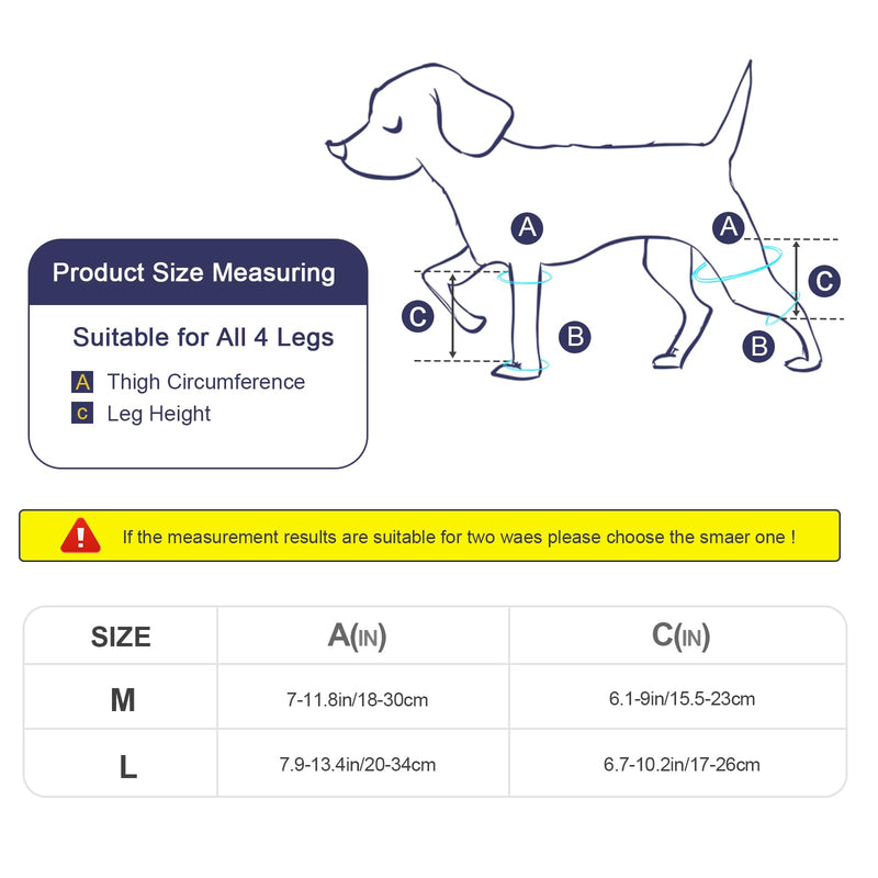 Dog Rear Leg Braces, For Support With Cruciate Ligament Torn Injury Joint Hip And Muscle Sore Dog Leg Braces for Back Leg Dog ACL Brace Knee Brace for Dog ACL Brace Hind Leg (Black, Size M)