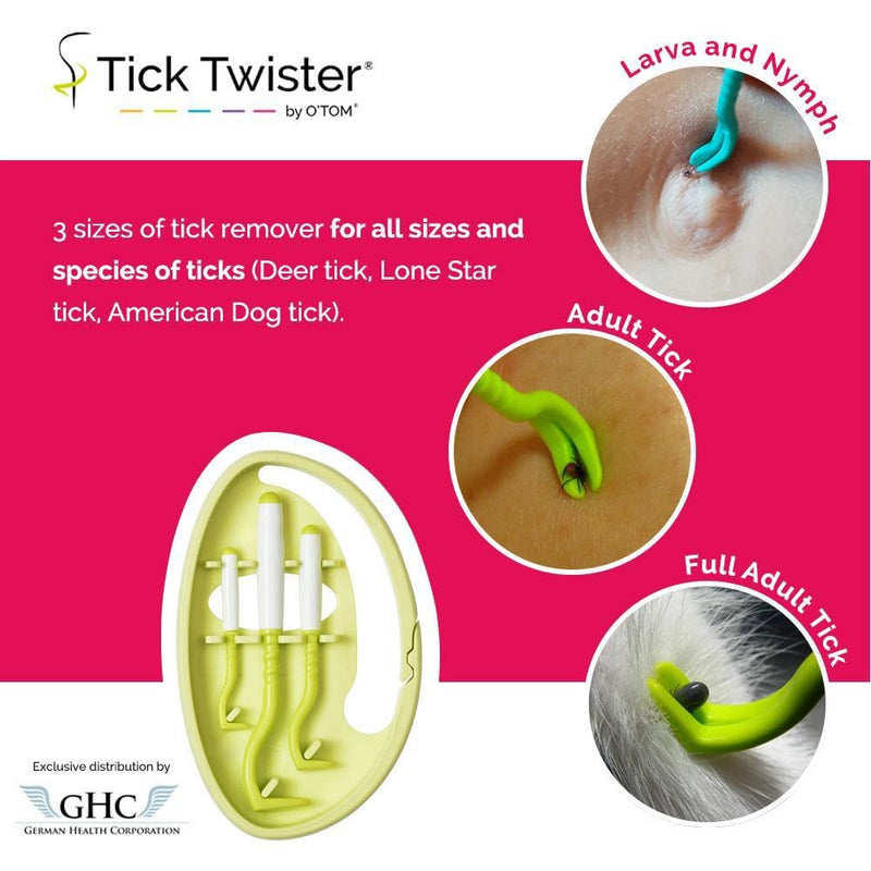 Tick Remover for Dogs and Human - Made in France - Tick Puller for Humans and Dogs - 3 Different Sizes - Dog Tick Removal Tool - Also for All Other Pets - Tick Nipper in Compact Box Pink - PawsPlanet Australia