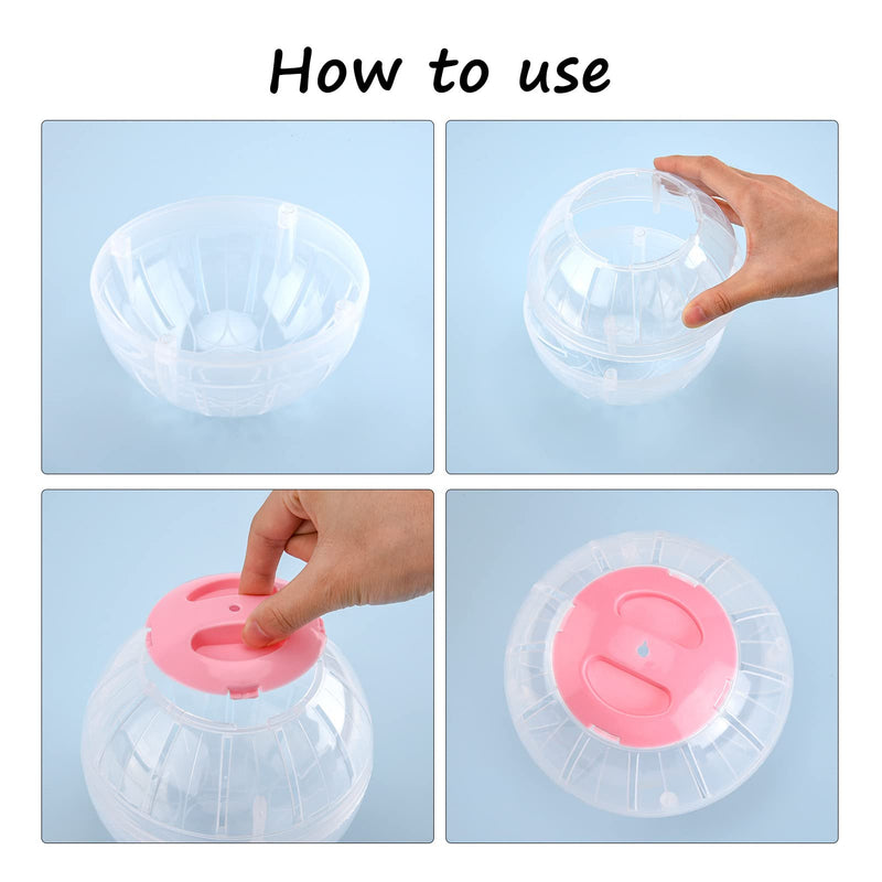 Hamster Exercise Ball, 5.7 Inch Transparent Hamster Ball Running Hamster Wheel for Dwarf Hamsters Small Pets to Reduce Boredom and Increase Activity