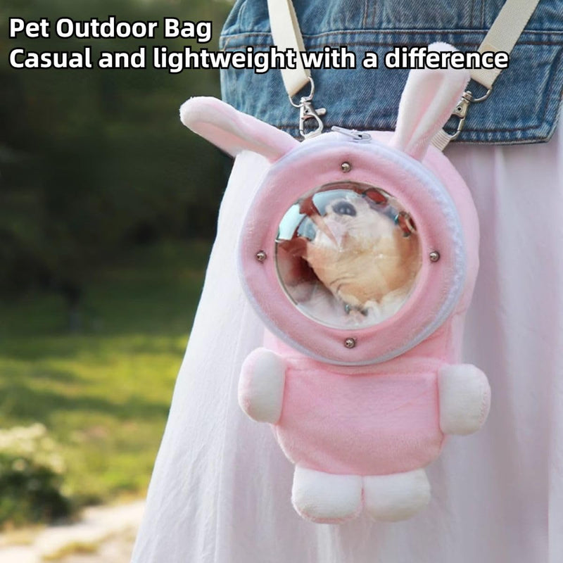 Sugar Glider Bonding Pouch Bonding Pouch Carry for Rat Syrian Hamster Hedgehog Small Pocket Pets, Gerbil Travel Bag Cute Bunny-Shaped Outing Bag with Large Transparent Window (Pink,Small) Pink - PawsPlanet Australia