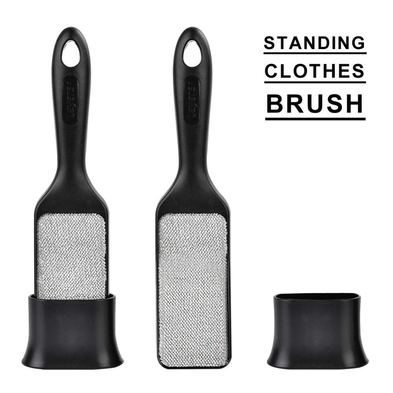 Layers 2 Pack Clothes Lint Brush, Double Sided Reusable Lint Removers for Pet Hair with Self-Cleaning Base(Black) - PawsPlanet Australia