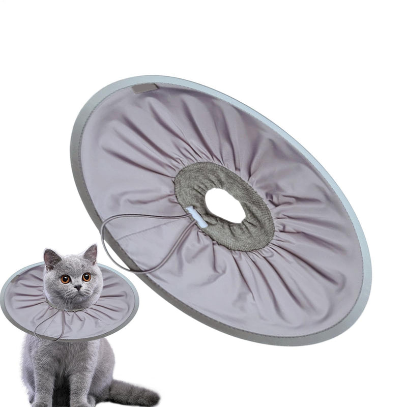 Recovery collar for cats, kitten cone - Adjustable recovery collar for cats - Comfortable Elizabethan pet collar, soft cat cone collar for kittens and puppies, grey, size L