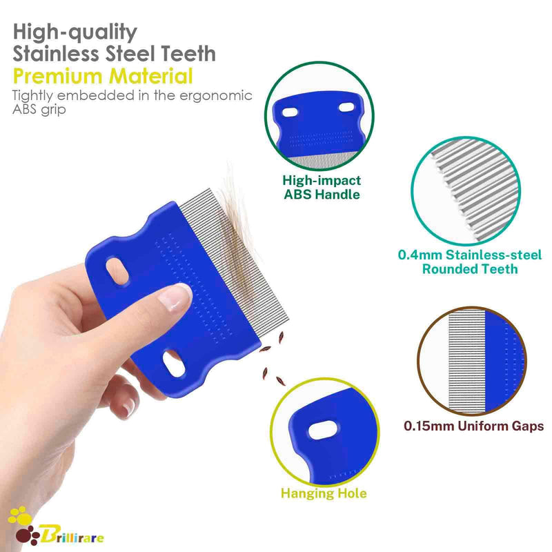 3 Pack Dog Grooming Comb, Flea Lice Pet Combs, Stainless Steel Cat Combs with Rounded Teeth, Professional Metal Tear Stain Remover, Dematting Tool for Small, Medium & Large Pets - PawsPlanet Australia
