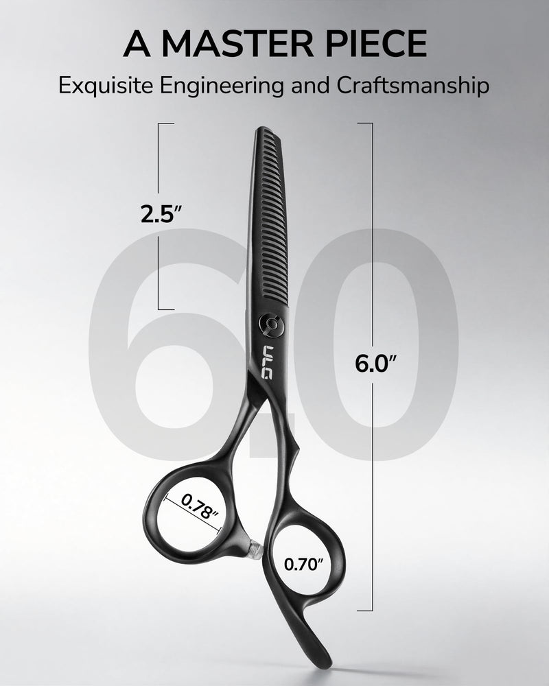 ULG Texturizing Shears – Professional Stainless Steel, 30-Teeth Thinning Scissors, Teflon Coated, Deer Tooth Blades for Precise Thinning and Layering, Ideal for Stylists and Barbers Texturizing Shears-Deer Tooth Blades - PawsPlanet Australia