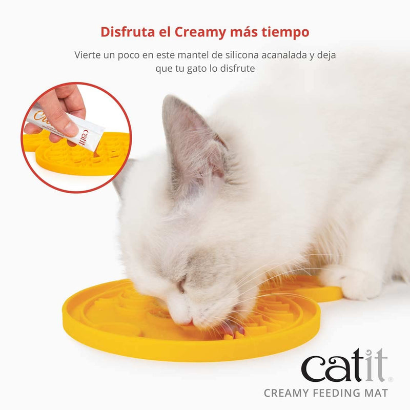 Catit Creamy Lickable Cat Treat Feeding Mat, Fish Shaped Cat Placemat - PawsPlanet Australia