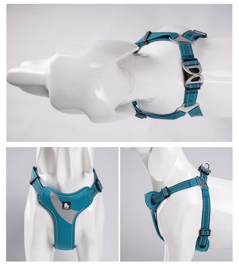 TRUE LOVE Dog Harness TLH5991 Anti Pull Safety Vest Step-in Style Harness for More Comfort and Less Tug Reflective Pet Harness by Truelove Blue L