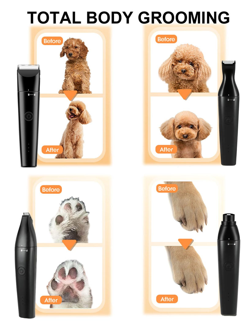 Dog Grooming Clippers 4 in 1 Pet Grooming Kit,2-Speed Cordless Dog Clipper with Nail Grinder,USB-C Rechargeable Paw Trimmer for Small Pets, Dogs, Cats - PawsPlanet Australia