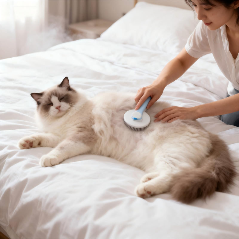 Cat Brush for Shedding & Grooming - Self-Cleaning Deshedding Tool Professional Dog Brush for Short/Long Hair, Indoor Cats Brush with Tangle-Free Control, Gentle on Kittens & Sensitive Skin (Gray) Gray - PawsPlanet Australia