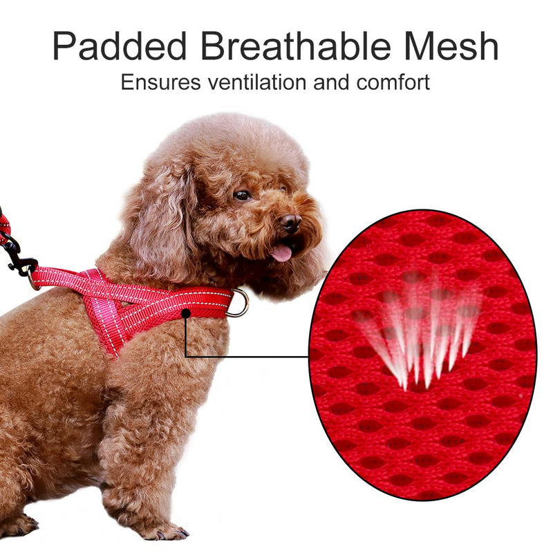 Plutus Pet No Pull Dog Harness with Breathable Mesh Padded, Adjustable Reflective Escape Proof Dog Harness, Quick Fit Dog Vest Harness for Small Medium Large Dogs(XL, Red) X-Large