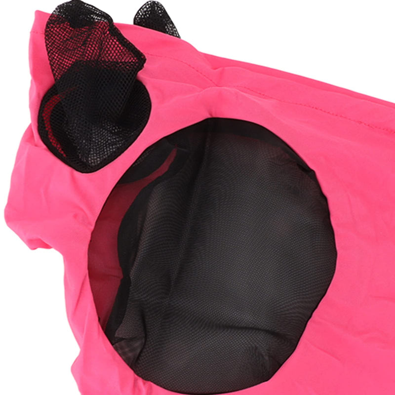 Fdit Horse Fly Mask with Long Nose and Ears, All Around Protection, Size Arab, Cob, Small Quarter Horse, Breathable (Rose Red) - PawsPlanet Australia