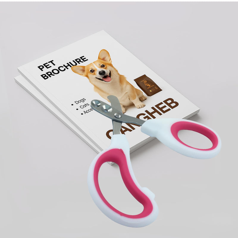 Cat Nail Clippers, Pet Nail Clippers, Cat Claw Trimmers, 2mm & 3mm Circular Cutting Holes for Small Animals Such as Birds, Bearded Dragon, Hamsters, Rabbits, Hedgehogs, Ferrets (Dark Pink) Double Hole - PawsPlanet Australia