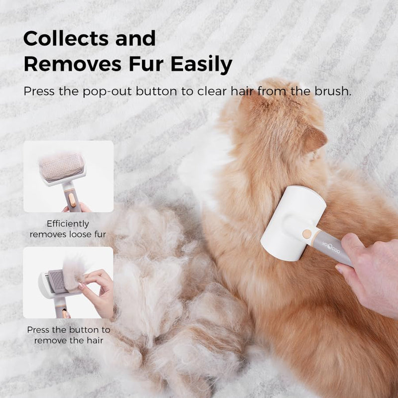 VOOCOO Self Cleaning Slicker Brush, A Complete Grooming Tool, Deshedding Undercoat and Hair Removal for Dogs and Cats, Safe and Gentle on Pets Skin, Easy Pet Hair Removal. - PawsPlanet Australia