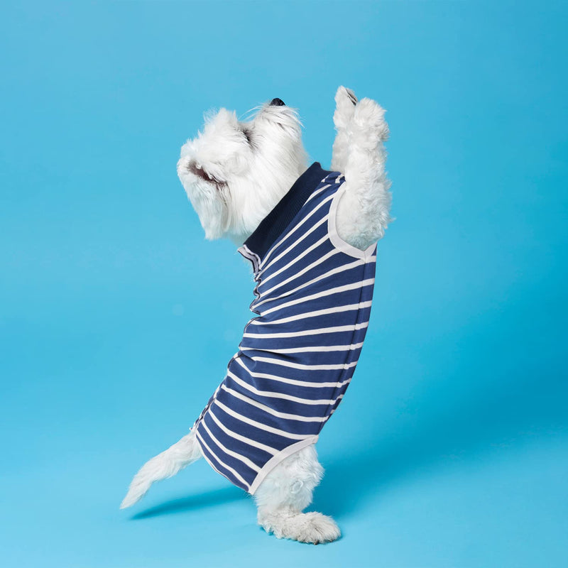 Dog Recovery Suit Cats Bodysuits for Abdominal Wounds Recovery Shirt for Male Female Pet Surgical Snugly Suit After Surgery Anti-Licking Dog Onesies, Substitute E-Collar & Cone Large Blue