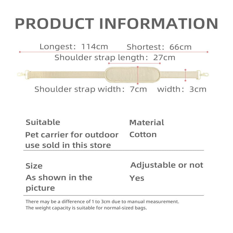 Pet Carrier Strap - Lightweight and Comfortable Pet Carrier Accessories for Easy Travel - Reduces the Load of Carrying Your Pet (Beige) Beige - PawsPlanet Australia