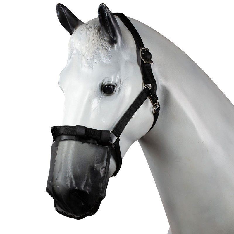 Horze Durable Mesh Nose Cover Fly Mask - Protection Against Flies, Insects, and Dust - Black - Horse