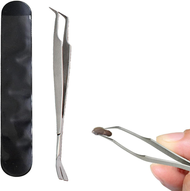 Silver 2 in 1 Tick Removal Tool for Pets,Stainless Steel Professional Tick Tweezers Ticks Remover for Dogs, Cats and Humans,Flea and Tick Control,Tick Remover Tools - PawsPlanet Australia