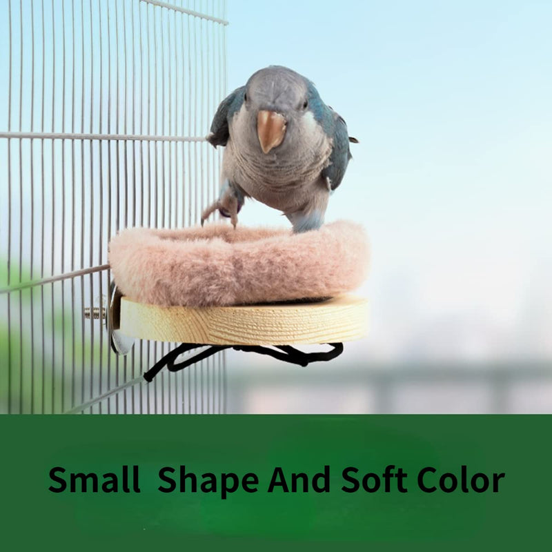 Bird Perch Stand Platform with Warm Cotton Cushion, Wood Parrot Perch for Pet Parrot, Budgies, Parakeet, Cockatiels, Conure, Lovebirds, Rat, Mouse Cage (Small, Grey) - PawsPlanet Australia