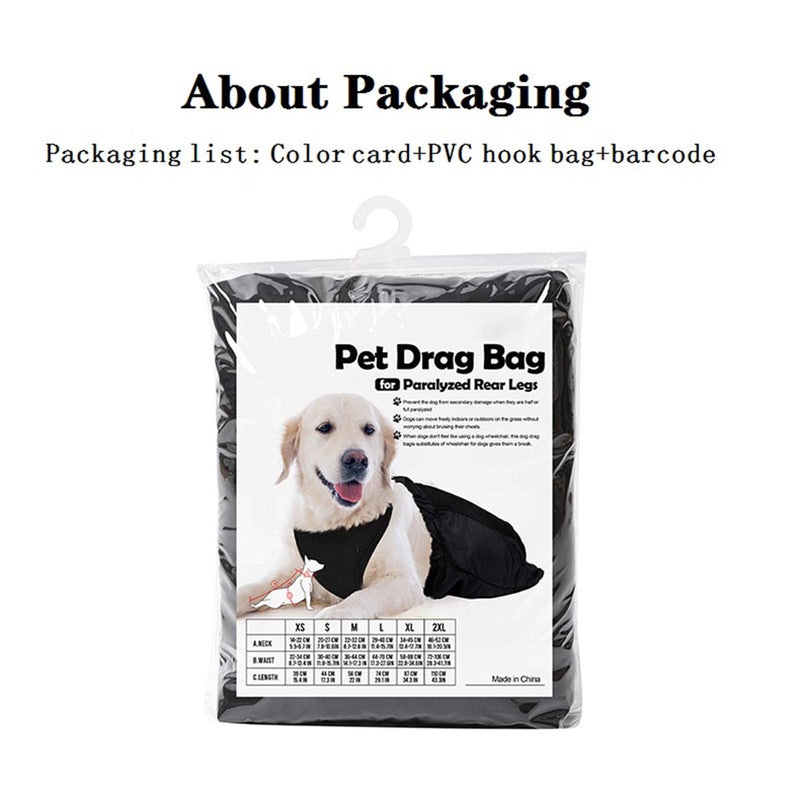 Dog Drag Bag for Paralyzed Rear Legs- Dog Wheelchair Alternative ?Protects Chest and Limbs (Medium) Medium - PawsPlanet Australia