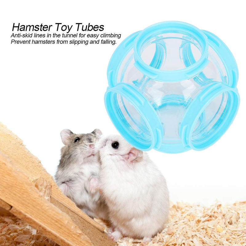 2Pcs Pet Tube Tunnel Toy Critter Trail Fun Nels Tube Hamster External DIY Pipeline Tunnel Fittings Cage Accessories Blue - PawsPlanet Australia