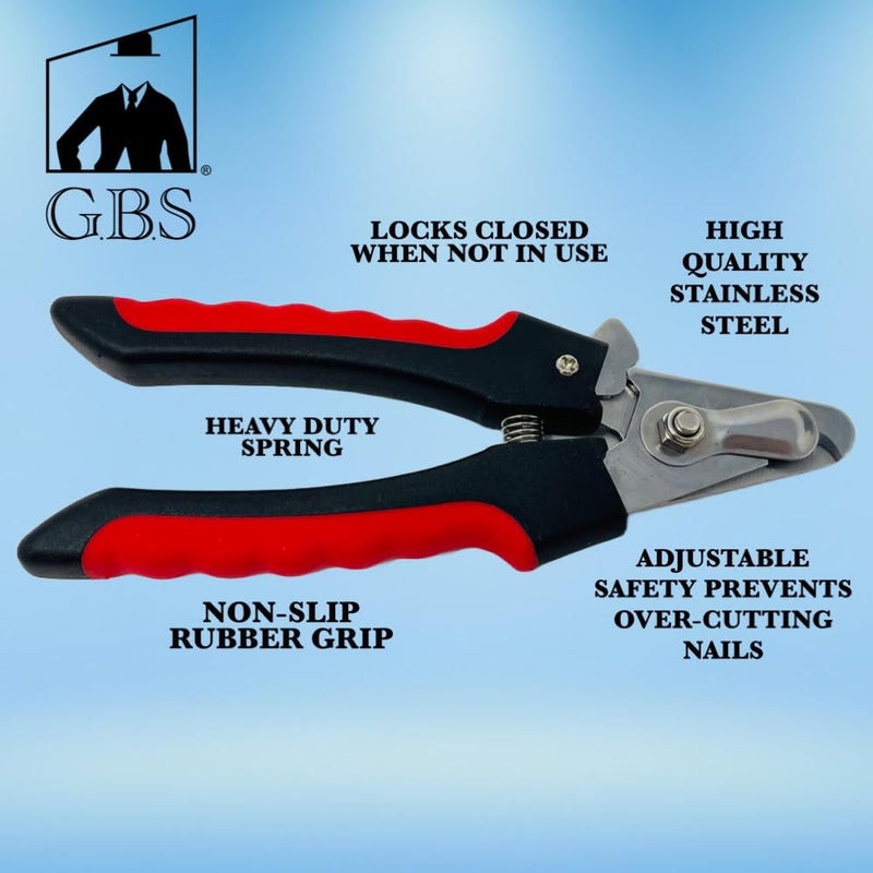 G.B.S Dog & Cat Pets Nail Trimmers and Clippers - with Safety Guard to Avoid Over Cutting, Free Nail File, Stainless Steel Blade - Professional Grooming Tool for Pets - PawsPlanet Australia