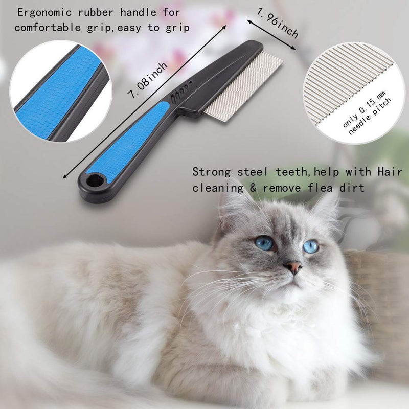 Cat Comb, Cat Grooming Supplies Laiannwell Pet Hair Removal Massaging Comb, Removing Matted Fur for Cat/Dog/Bunny, Perfect for Long and Short Hair Knots & Tangles - PawsPlanet Australia
