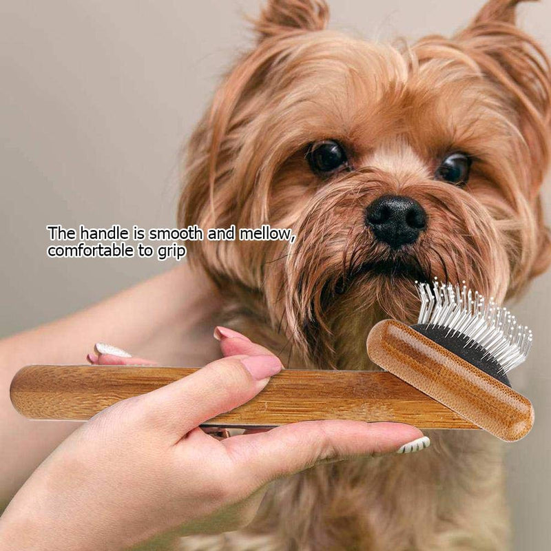 Oumefar Bamboo Dog Hair Comb Pet Wooden Brush Massage Grooming Slicker Brush with Rounded Bristles(Charged) - PawsPlanet Australia