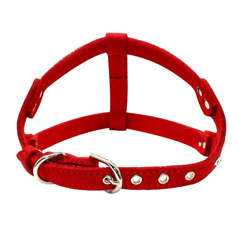 Beirui Soft Suede Leather Dog Harness and Leash Set - Rhinestone Dog Harness Sparkly Crystal Vest & 4 ft Lead for Small Dogs & Cats Pets Chihuahua Schnauzer Yorkshire,Red,Chest for 12-14" S:Chest 12-14" Pink - PawsPlanet Australia
