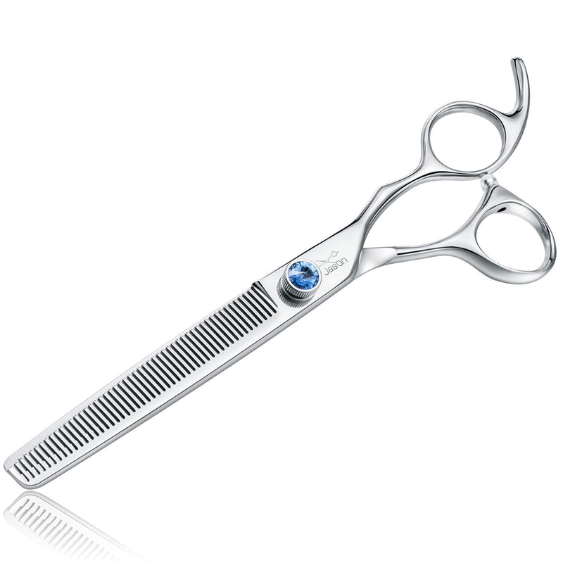 JASON 7" 50 Teeth Dog Grooming Blending Scissor, 7" Straight Cat Grooming Shear,Ergonomic Pet Thinner Blender Trimming Texturizing Kit for Right Handed Groomers, Sharp, Comfortable, Light-Weight - PawsPlanet Australia