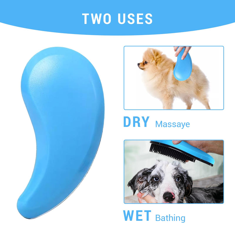 Dog Grooming Brush for Small Breeds, Soft Bristles, Suitable for Shih Tzu, Yorkie, Teddy (Blue)