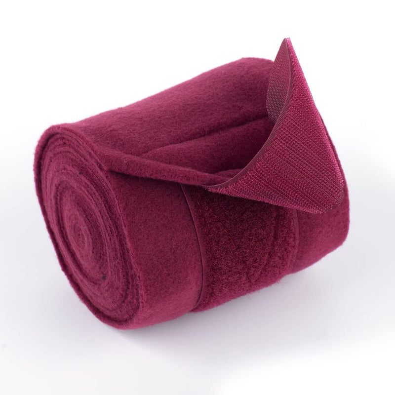 Horse Polo Wraps Soft Fleece Polo Wraps Equestrian Leg Bandage Wrap Set of 4 Packs Wine Red - PawsPlanet Australia